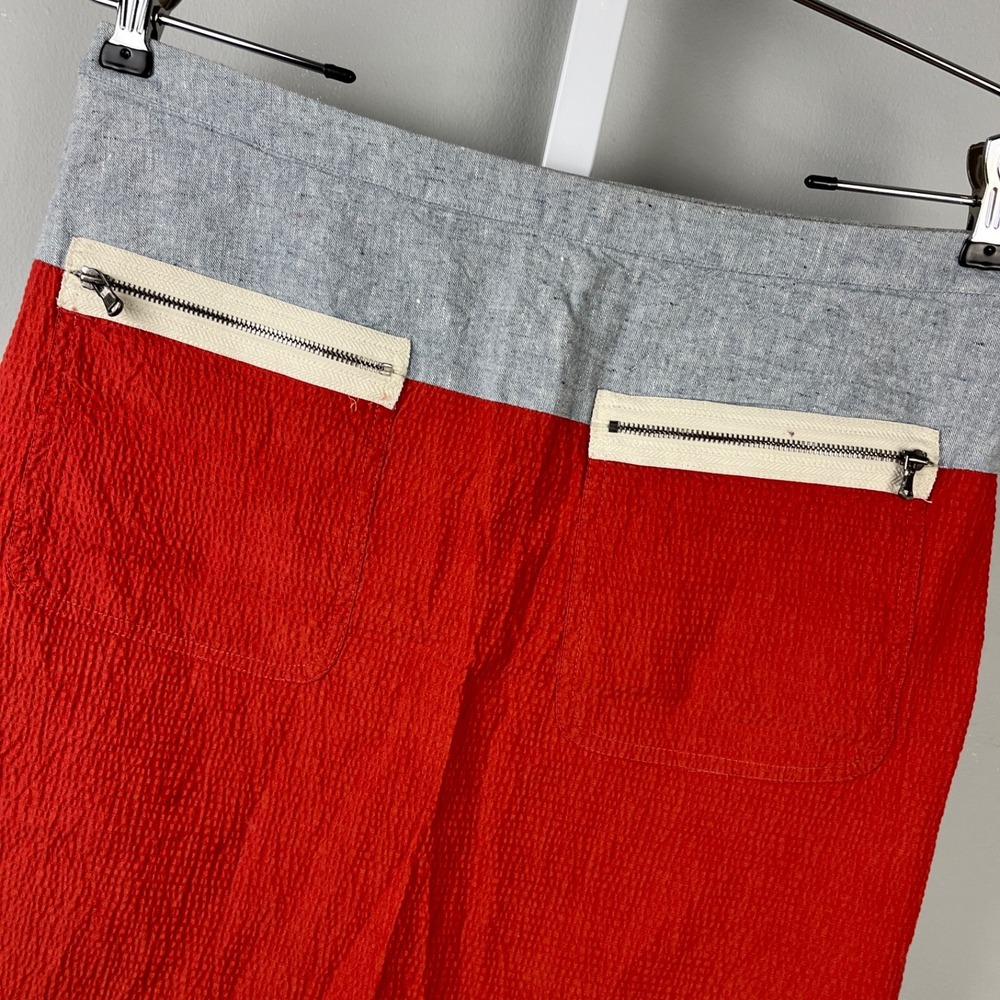 Sachin + Babi Mini Skirt Womens 4 Color Block Seersucker Chambray Linen Cotton